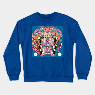 Alien death throne mictlan in galaxy mayan ufo pattern ecopop Crewneck Sweatshirt